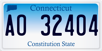 CT license plate AO32404