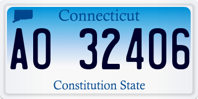 CT license plate AO32406