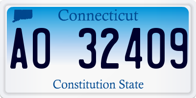CT license plate AO32409