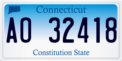 CT license plate AO32418