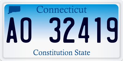 CT license plate AO32419