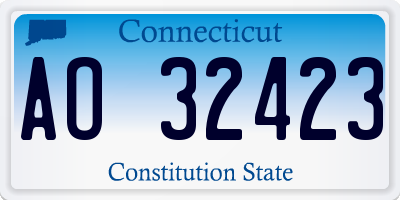 CT license plate AO32423