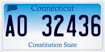 CT license plate AO32436