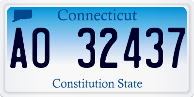 CT license plate AO32437