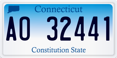 CT license plate AO32441