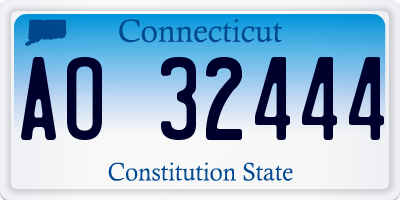 CT license plate AO32444