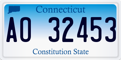 CT license plate AO32453