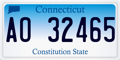 CT license plate AO32465