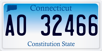 CT license plate AO32466