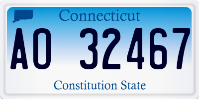 CT license plate AO32467