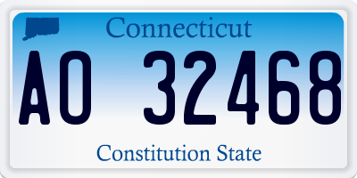 CT license plate AO32468