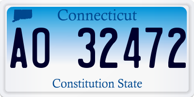 CT license plate AO32472