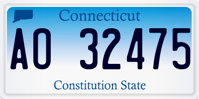 CT license plate AO32475