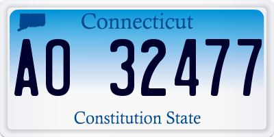CT license plate AO32477