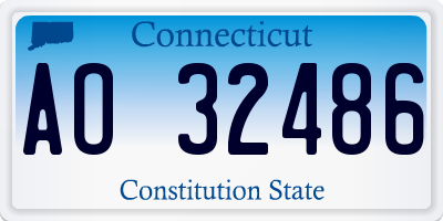 CT license plate AO32486