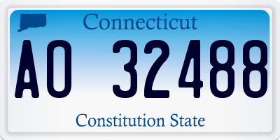 CT license plate AO32488