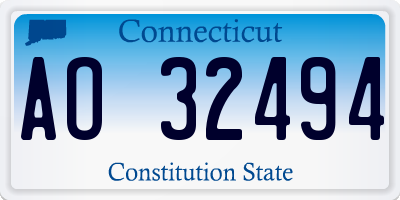 CT license plate AO32494