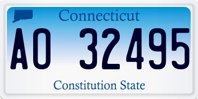 CT license plate AO32495