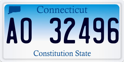 CT license plate AO32496