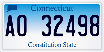 CT license plate AO32498