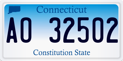 CT license plate AO32502
