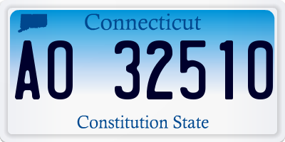 CT license plate AO32510
