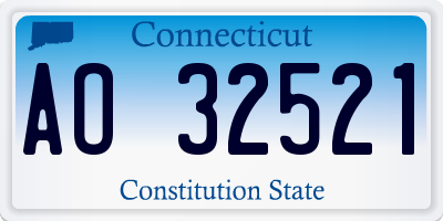 CT license plate AO32521