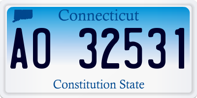 CT license plate AO32531