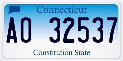 CT license plate AO32537