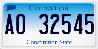 CT license plate AO32545