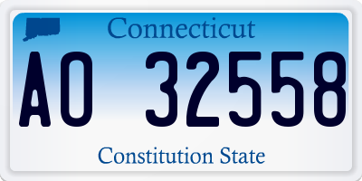 CT license plate AO32558