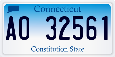 CT license plate AO32561