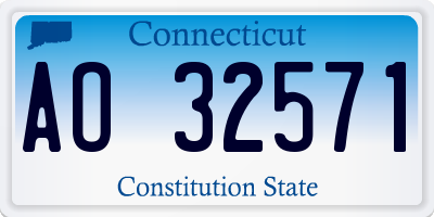 CT license plate AO32571