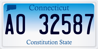 CT license plate AO32587