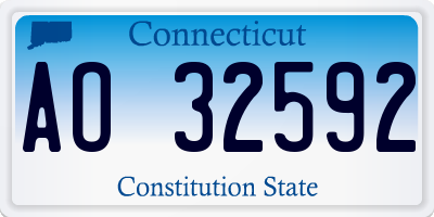 CT license plate AO32592