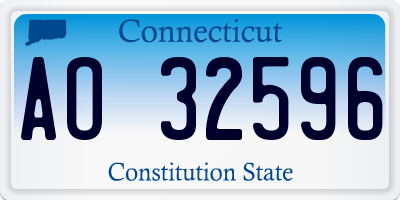 CT license plate AO32596