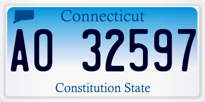 CT license plate AO32597