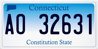 CT license plate AO32631