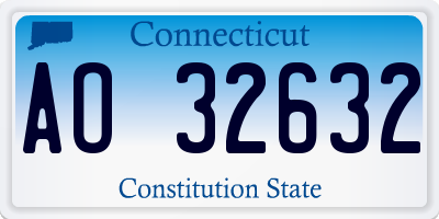 CT license plate AO32632