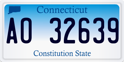 CT license plate AO32639