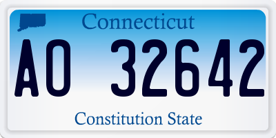 CT license plate AO32642