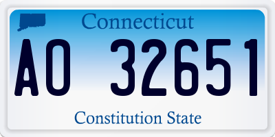 CT license plate AO32651