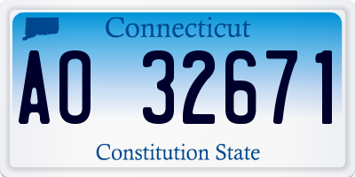 CT license plate AO32671