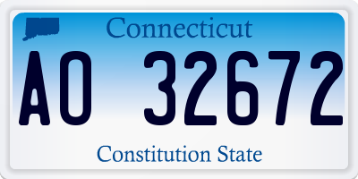 CT license plate AO32672