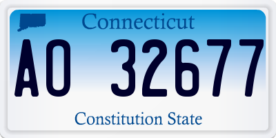 CT license plate AO32677