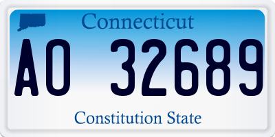 CT license plate AO32689