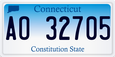 CT license plate AO32705