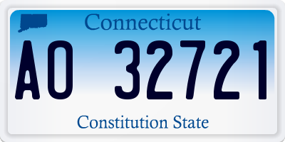 CT license plate AO32721
