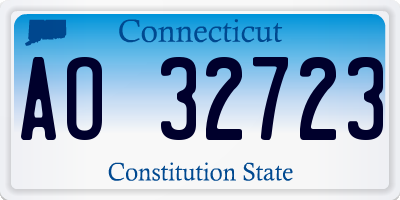 CT license plate AO32723