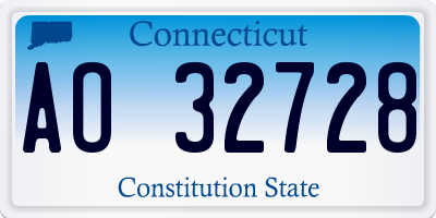CT license plate AO32728
